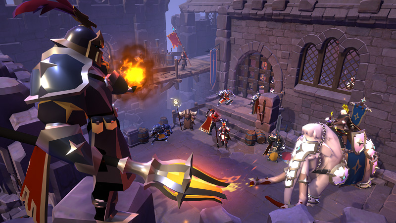Albion Online siege on a guild-held castle